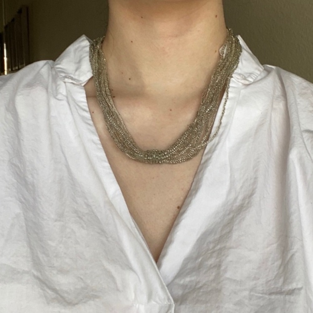 Versatile Gray Beaded Tie necklace 🔗